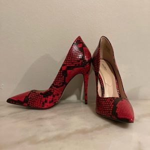 Aldo red and black snake skin pumps size 8.5